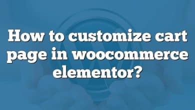 How to customize cart page in woocommerce elementor?