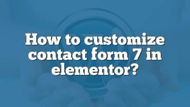 How to customize contact form 7 in elementor?