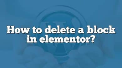 How to delete a block in elementor?