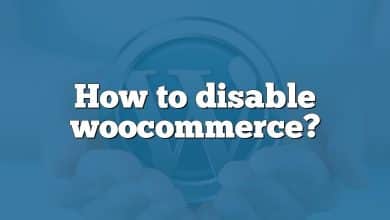 How to disable woocommerce?