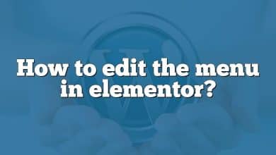 How to edit the menu in elementor?