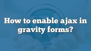 How to enable ajax in gravity forms?