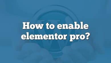 How to enable elementor pro?