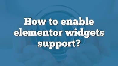 How to enable elementor widgets support?