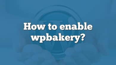 How to enable wpbakery?