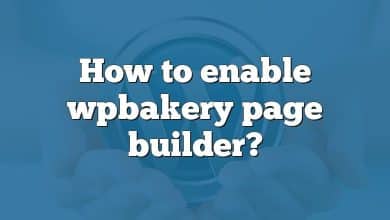 How to enable wpbakery page builder?