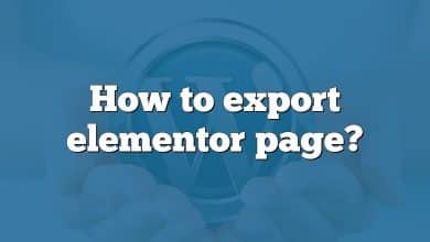 How to export elementor page?