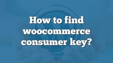 How to find woocommerce consumer key?