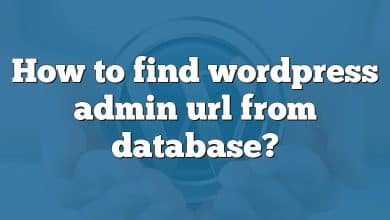 How to find wordpress admin url from database?