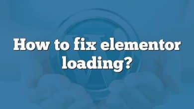 How to fix elementor loading?