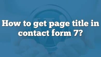 How to get page title in contact form 7?