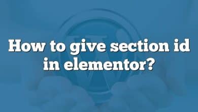 How to give section id in elementor?