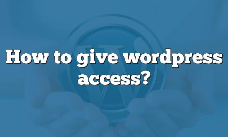 How to give wordpress access?