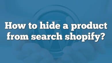 How to hide a product from search shopify?