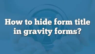 How to hide form title in gravity forms?