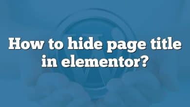 How to hide page title in elementor?