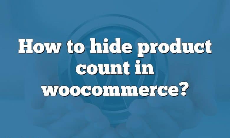 How to hide product count in woocommerce?