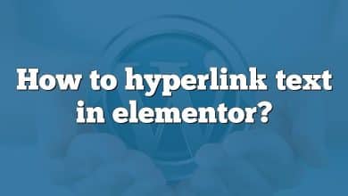 How to hyperlink text in elementor?