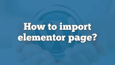 How to import elementor page?