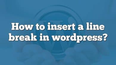 How to insert a line break in wordpress?