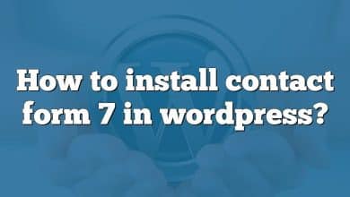 How to install contact form 7 in wordpress?