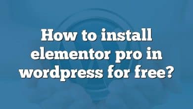 How to install elementor pro in wordpress for free?