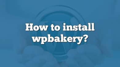How to install wpbakery?