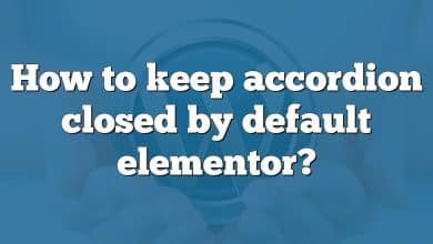 How to keep accordion closed by default elementor?