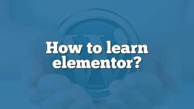 How to learn elementor?