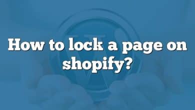 How to lock a page on shopify?