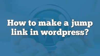 How to make a jump link in wordpress?