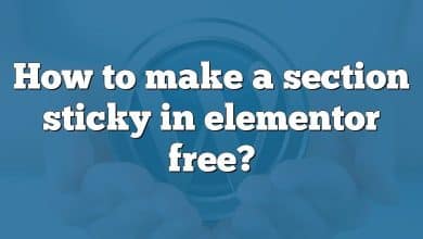 How to make a section sticky in elementor free?