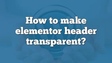 How to make elementor header transparent?