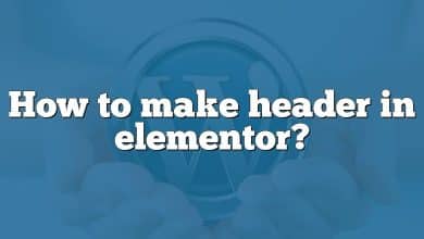 How to make header in elementor?