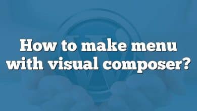How to make menu with visual composer?