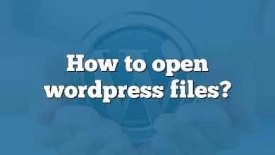 How to open wordpress files?