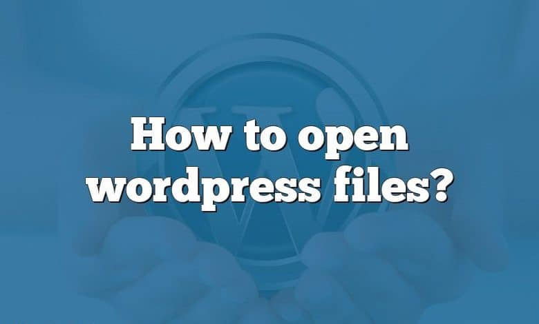 How to open wordpress files?