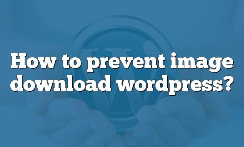 How to prevent image download wordpress?