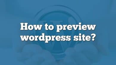 How to preview wordpress site?