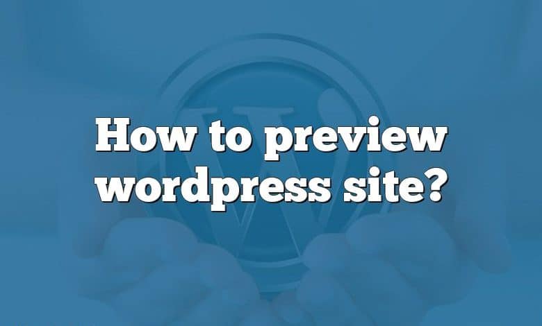 How to preview wordpress site?
