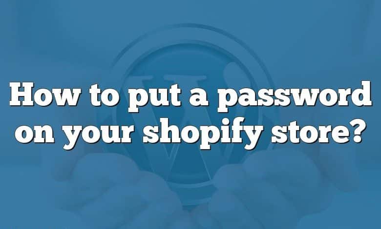 How to put a password on your shopify store?