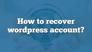 How to recover wordpress account?