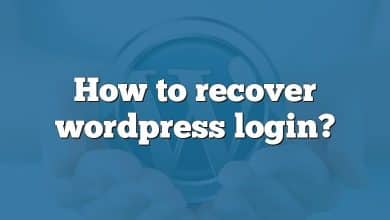 How to recover wordpress login?