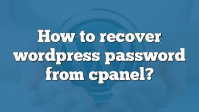 How to recover wordpress password from cpanel?