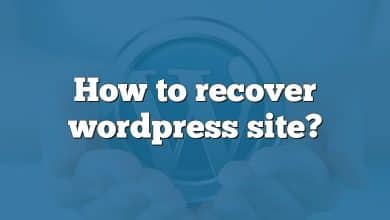 How to recover wordpress site?