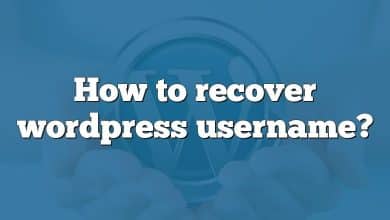 How to recover wordpress username?