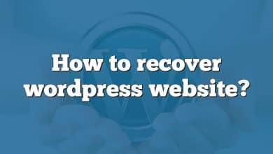 How to recover wordpress website?