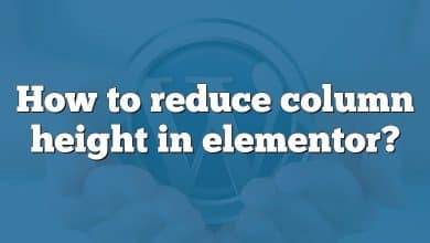 How to reduce column height in elementor?