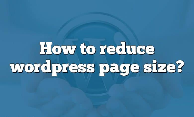 How to reduce wordpress page size?