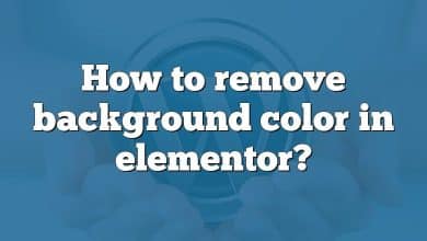 How to remove background color in elementor?